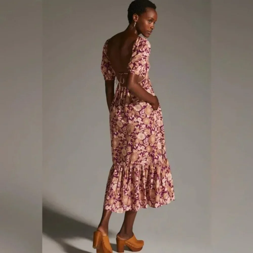 HP 🎉 NWT Favorite Daughter The Mirka Vintage Multi Floral Print Midi Dress - Picture 3 of 14